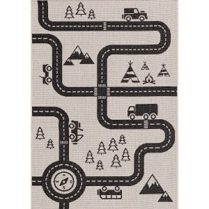 Tapis chambre d'enfant Yellow Tipi Car Road