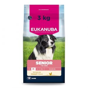 Eukanuba Croquettes pour chien, senior, taille moyenne, poulet 3kg