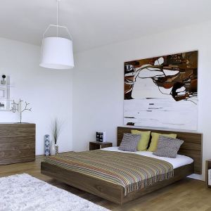 Image de TemaHome Lit double Float avec tête de lit en bois sans sommier (180 x 200 cm)