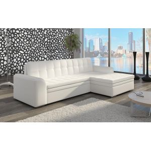 Stanley Canapé d'angle convertible Craft Simili Blanc
