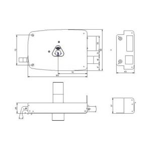 Jpm Serure horizontale Match à tirage 45 mm droite : 601210-02-1A