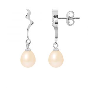 Image de Blue Pearls Boucles Doreilles Pendantes Perles De Culture Roses Et Or Blanc 375/1000 Bps K609 W - Ob