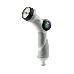 Pistolet Multi-jets pour tuyau d'arrosage avec poignée ergonomique et régulateur de débit. 4 types de jet - Gris - Fitt