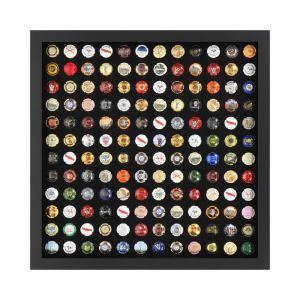 ACAZA Champagne Capsules Verzamelkader - 144 stuks - Champagne Capsules opbergen - 50 x 50 x 3.30 cm - Zwart