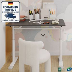 Bureau debout r&eacute;glable en hauteur,cadre en acier - 60 x 100 x (60- 90) cm - Gris