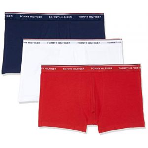 Tommy Hilfiger 3P Trunk Boxer, Blanc (White/Tango Red/Peacoat 611), X-Large (Taille Fabricant: XL) (Lot de 3) Homme