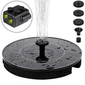 Deuba Fontaine Flottante 150l/h Panneau Solaire Puissant 2,4W / 9V &eacute;tang Abreuvoir Pompe Fontaine Flottante Panneau Solaire Jardin Bassin &eacute;tang