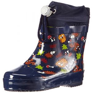 Image de Playshoes Mixte enfant Kurze Waldtiere Aus Naturkautschuk Gefüttert Gummistiefel, Blau, 26 EU