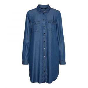 Vero Moda Robe Courte Manche Longue Silla Mix XS Medium Blue Denim