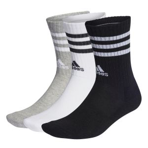 Adidas Chaussettes Crew Sportswear 3-stripes Pack De 3 - Gris/blanc/noir, pointure XX-Large - Gris;Blanc;Noir - Taille XX-Large