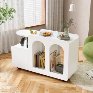 Hauss Spole - Meuble tv 160x36x42cm, 1 étagère + 2 portes + 2 tiroirs, mdf, couleur naturelle