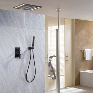 Composition douc complet noir mat encastré led laiton