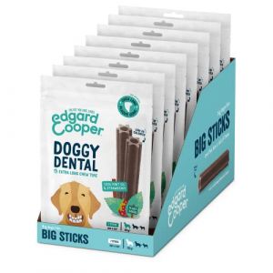 Edgard & Cooper Doggy Lot de 8 bâtons dentaires pour Chien – Haleine fraîche, Dents Fortes, à mâcher Longue durée (Menthe et Fraise, Taille L)
