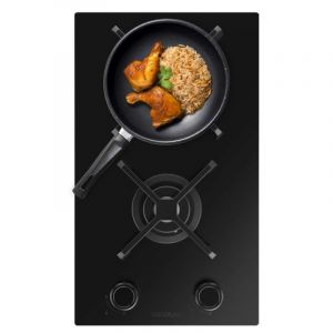 Cecotec Bolero Squad G 2400S Nano Glass - Plaque de cuisson à gaz 2 Feux, 5,2kW, Nano Glass