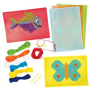 Baker Ross AG307 Kit de Broderie au Point de Croix Assortis