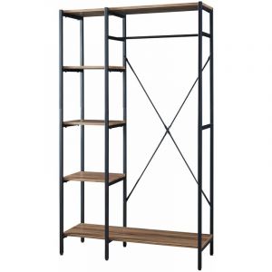 Portant à vêtements hvidovre 170 x 100 x 35 cm noir effet bois 03_0008135