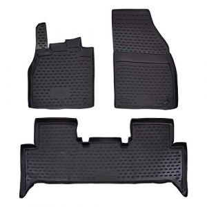 J&J AUTOMOTIVE | Tapis De Sol en Caoutchouc 3D Exclusive Compatible avec Scenic 3 2009-2016, Bord Haut, Noir, Antidérapant, Toutes Saisons