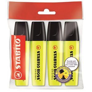 Image de Stabilo BOSS ORIGINAL - Lot de 4 surligneurs - Jaune