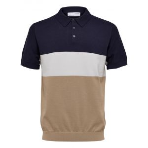 Selected Polo SLHMATTIS SS KNIT BLOCK POLO B Multicolore - Taille XXL,S,M,L,XL