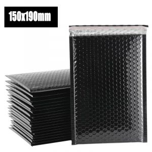 Sacs À Bulles D.Lisés Rose Rouge,En Aluminium,Emballage Cadeau,Enveloppes D'expédition Rembourrées,50 Pièces/Lot - Type Black 15x19cm