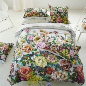Designers Guild Housse de couette imprimée en satin de coton multicolore