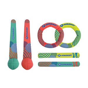 Image de Schildkröt Funsports Lot De 6 Accessoires De Plongée En Néoprène Avec 2 Anneaux, Baguettes, Balles, Sable Et Debout 970325, Multicolore