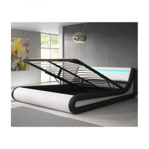 Structure moderne de lit blanc et noir Patricia Domensino
