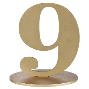 Ruedelafete Grand chiffre vertical déco 16cm, Chiffre 9 OR