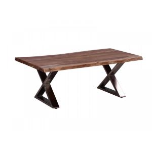 Image de Bobochic Table basse AWA pieds en croix métal chromé