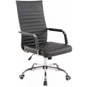 Image de CLP Chaise de bureau Amadora avec hauteur réglable et Pied en métal noir Similicuir