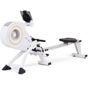 SportPlus Rameur Turbine à Air, SP-MR-010-W-iE, Musculation - Ordinateur de Contrôle - Récepteur de Pouls, pliable et compact