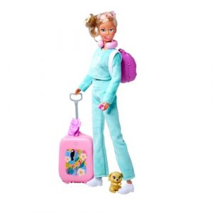 Simba Toys Steffi Love Voyage - Poupée Mannequin de 29cm - avec sa Valise et Son Chiot - Dès 3 Ans - 105733731S06