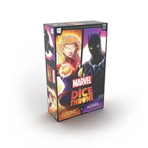 Usaopoly Marvel Dice Throne | 2 Hero Box Featuring Captain Marvel; Black Panther | Standalone Competitive Dice Game | Officially-Licensed Marvel Game | Compatible with The Dice Throne Ecosystem