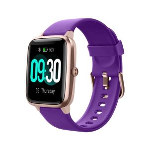 Willful Montre Connectée Homme Femme Smartwatch Cardiofrequencemètre GPS Partagé 9 Modes Sport pour iOS Android Violet clair