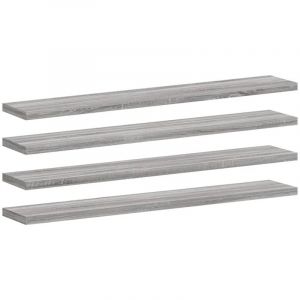 VidaXL &Eacute;tag&egrave;res murales 4 pcs sonoma gris 60x10x1,5 cm bois ing&eacute;nierie