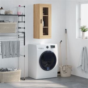 VidaXL Armoire Murale, Placard Suspendu avec Rangement, Meuble Flottant de Salon Bureau Chambre, Moderne, Chêne Sonoma Bois d'Ingénierie
