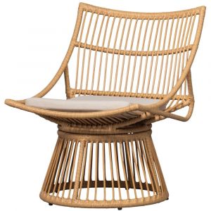 M&S Fauteuil de jardin avec coussin 64x53x80 cm en osier naturel