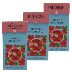 Agidra - Lot 3x Infusion &agrave; froid hibiscus framboise - Bo&icirc;te 375g