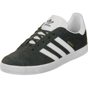 Image de Adidas Gazelle, Baskets Mixte Enfant, Noir (Dark Grey Gris Heather Solid Grey/Footwear White/Gold Metallic 0), 38 2/3 EU