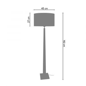 Tosel Lampe sur pied fabriqu&eacute;e en bois de h&ecirc;tre et tissu de 156 cm finition fonc&eacute;e et cr&egrave;me