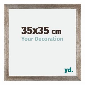 Image de Yd. - Your Decoration - 35x35 cm - Cadres Photo en mdf Avec Verre acrylique - Anti-Reflet - Excellente Qualité - Métal Vintage - Cadre Decoration