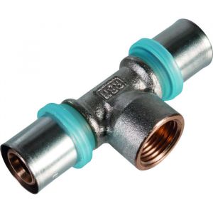 rbm Raccord à sertir en T avec raccordement gaz - Multicouche - F 1'