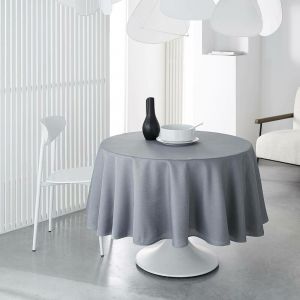 Today Nappe ronde en tissu "Prestige" - Gris acier - D 180 cm