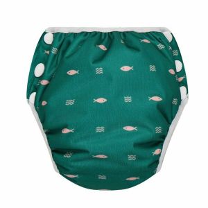 Bumbuns - Bumbuns - Couche de bain bébé - Fishes Green -Taille S