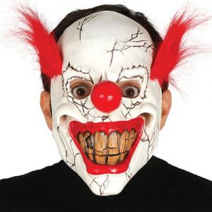 FIESTAS GUIRCA | Masque de Clown Terreur avec Cheveux en Latex - Accessoire de Déguisement pour Halloween et Fêtes de Clowns - Idéal pour Adultes et Enfants