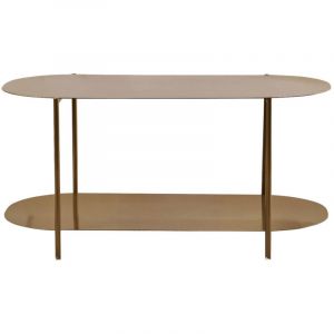 DRAWER Table basse ovale en m&eacute;tal 100x51cm - Laiton - Rilo