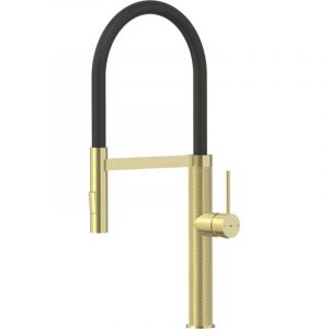 Image de Essebagno Structur mitigeur &eacute;vier &agrave; douchette mobile or bross&eacute; - Or