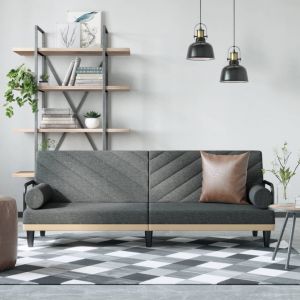 VidaXL Canapé-lit avec accoudoirs gris foncé tissu Dark grey