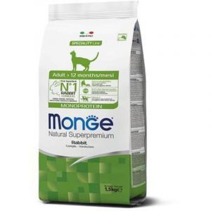 Monge Coniglio Monoprotein Cibo Secco Gatti Adulti Sacco 1,5 Kg