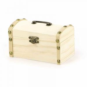 Graine Cr&eacute;ative Coffre de pirate en bois &agrave; d&eacute;corer 8 x 8 x 13 cm
